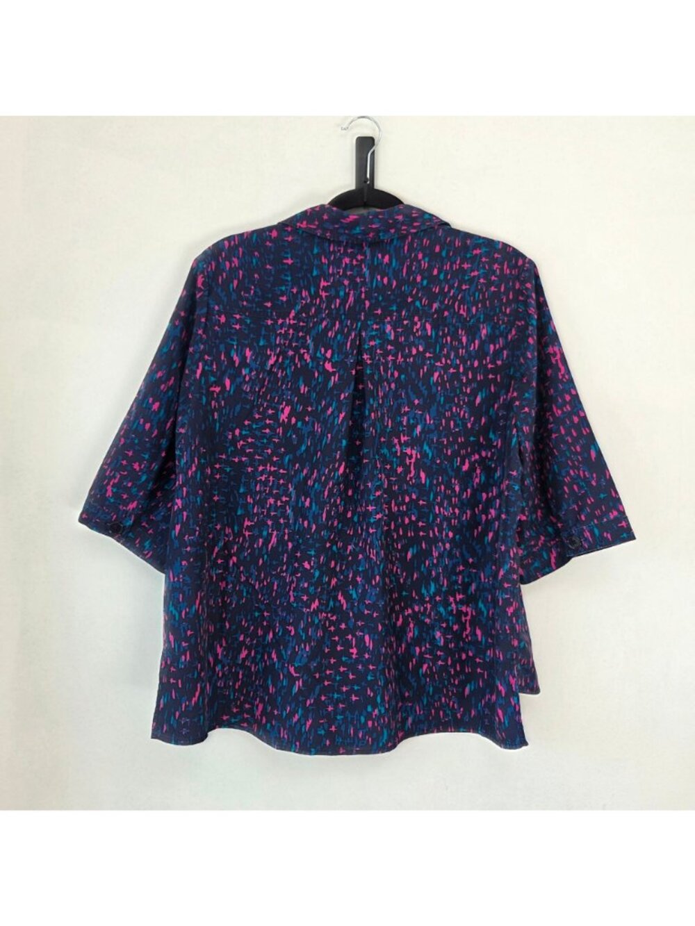 Chico's Crosshatch Weaves Utility Shirt Blouse Top Artsy Art Deco Women's L - Picture 2 of 9